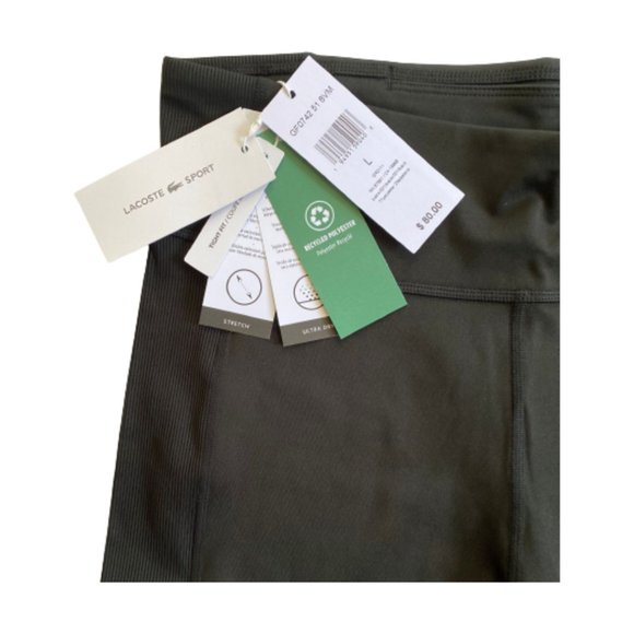 NWT Lacoste Women's SPORT Bike Shorts Color Black Size S, M, L - Picture 5 of 10